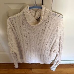 Ralph Lauren Cream Cable Knit Turtleneck Sweater